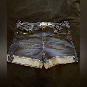 Size 11 Denim jean shorts with stretch- mid rise